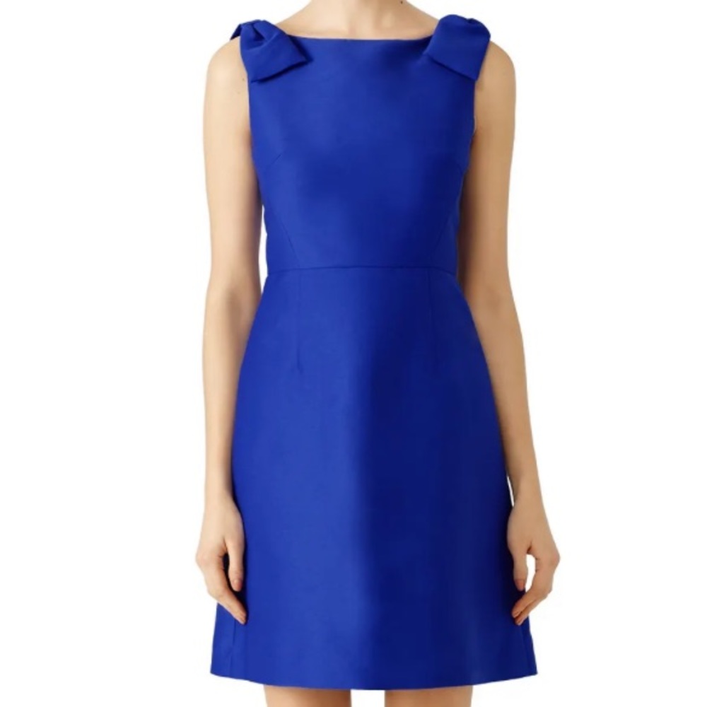 Kate Spade Cobalt Blue Double Bow Structured Dress